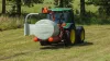 RW 1200 3 point bale wrapper, wraps a round bale at the field.