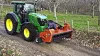 The orchard shredder TDP 2000 at transport on the roads of the south of France