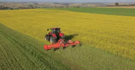 Trituradora de residuos de cultivos BC 6500 R triturando residuos en un campo de maíz