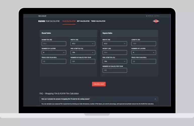 Wrapping calculator calculate your seasonal film requirement