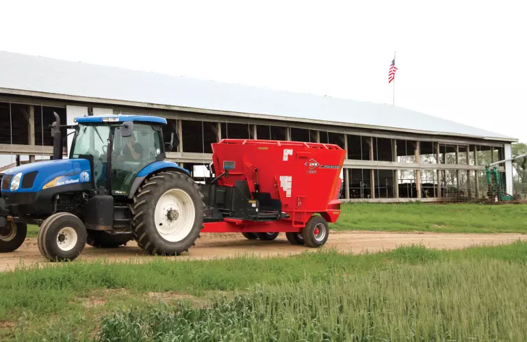 Vista de las mezcladoras de sinfín único de la serie VSL 200 de KUHN