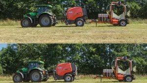 Coupling of baler and wrappers