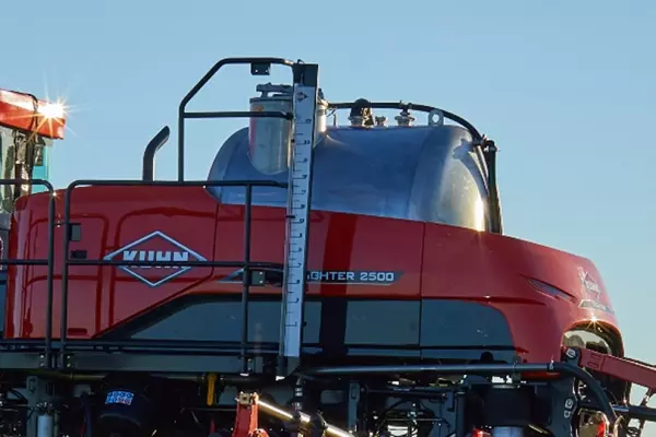 Stainless steel pesticide tank.