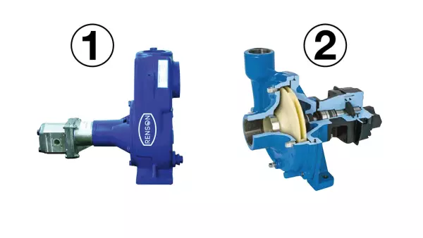 Visual of the two water circuit pumps on the ARTEC F40 EVO self-propelled sprayer