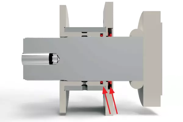 a drawing of the dual-seal bearing.
