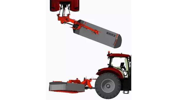 Thanks to NON-STOP safety, the GMD 3515 and GMD 4015 mowers pivot rearwards in the event of an obstacle.