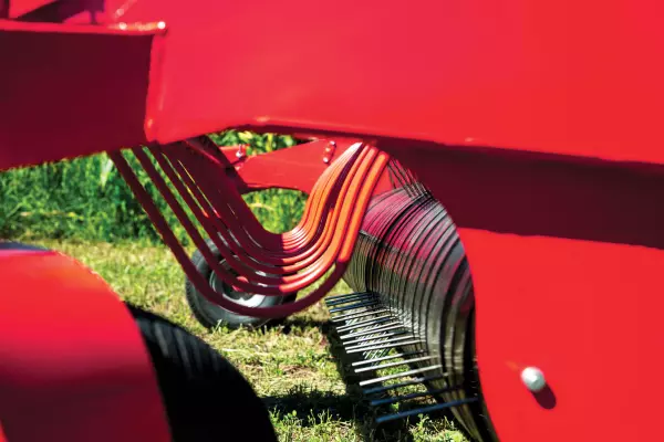 The windguard on a KUHN Merge Maxx 300 hay merger.