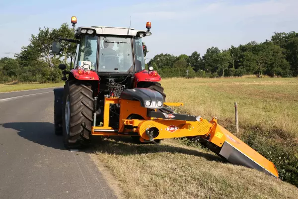 Mowing ditches alongside roads