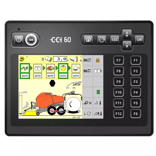 The CCI 60 ISOBUS terminal with a 5.7" colour touchscreen