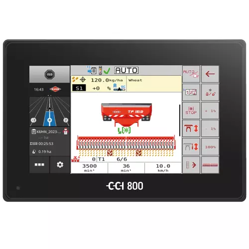 CCI 800 screen with ISOBUS BTF pneumatic seed bar and TF1512 front hopper