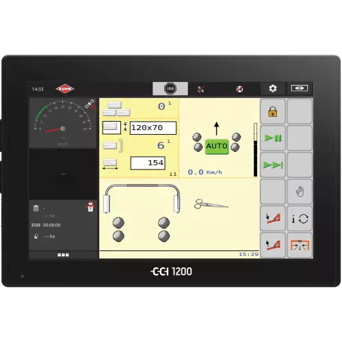 The CCI 1200 ISOBUS terminal with a 12.1” colour touchscreen