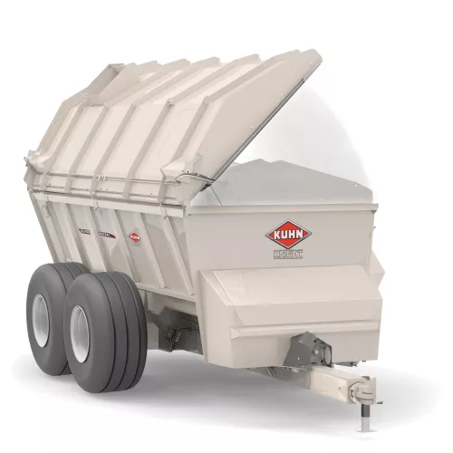 A SL 124 with a lid on the manure spreader.