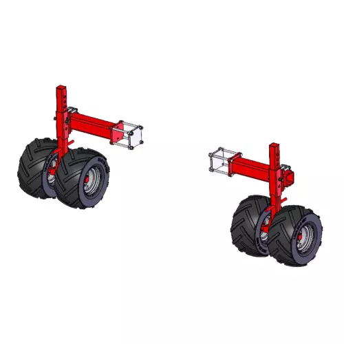 The TINELINER tine weeder's twin wheels