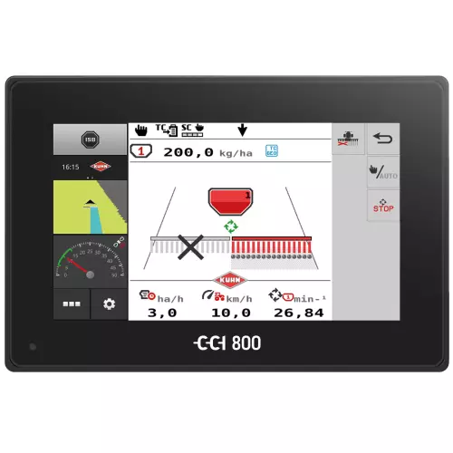 The left half-width shut-off is available as optional equipment