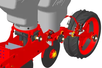 Dibujo lateral de PLM con detalle del sistema de transmisión