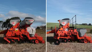 Vista lateral de dos versiones de la sembradora PG