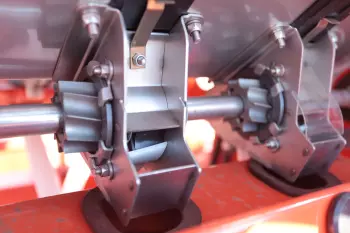 Dosificadores helicoidales, ejes y placa de depósito de acero inoxidable