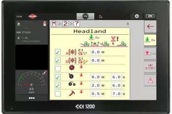 Easy adjustments thanks to six independent and automatable sections on the AUROCK trailed seed drill for no-till and conservation agriculture