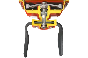Cross-section view of a robust and reliable KUHN HRB 102 SERIES power harrow