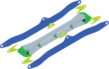 Very high yield, industrial-grade steels provide the arms in the PRO-LONGER GII range with twice as much strength and flexibility as a standard tubular structure.