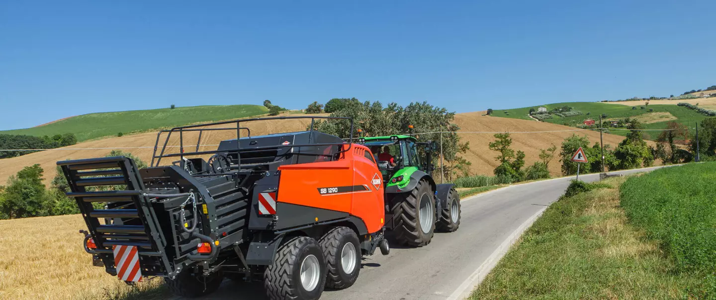 SB 1290 baler in transport position