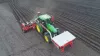 Air Precision Seed Drill MAXIMA 3 at work with a front hopper