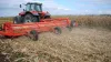 RMS 820 field shredder at work in a corn field (shredding)