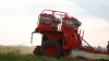 Rear view of the static SDM mechanical seed drill with light at the back.