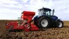 ISOBUS VENTA 1020 pneumatic integrated seed drill at work with HR power harrow