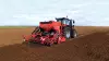 ISOBUS VENTA 3030 pneumatic integrated seed drill at work with HR 3040 power harrow