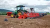 VENTA CSC 6000 seeding bar at work in combination with an HR 6004 power harrow and TF front hopper